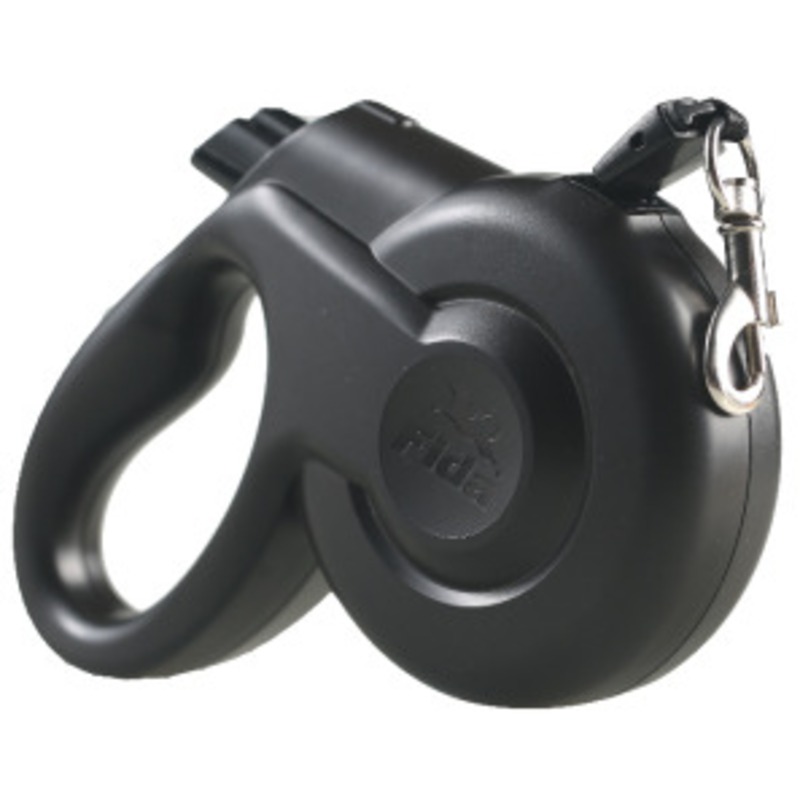Fida Fida Styleash Стильная рулетка 5 м с выдвижным шнуром для собак средних пород до 25 кг черная