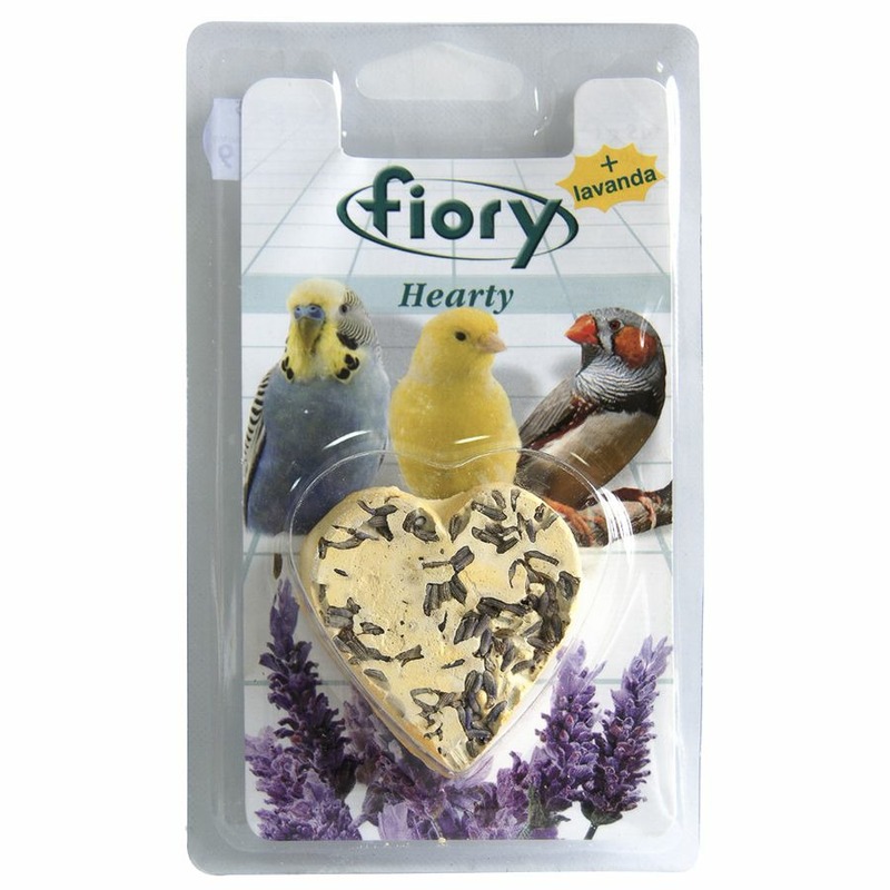 Fiory био-камень для птиц Hearty с лавандой в форме сердца 45 г hagen lw камень сепия для птиц с креплением маленький