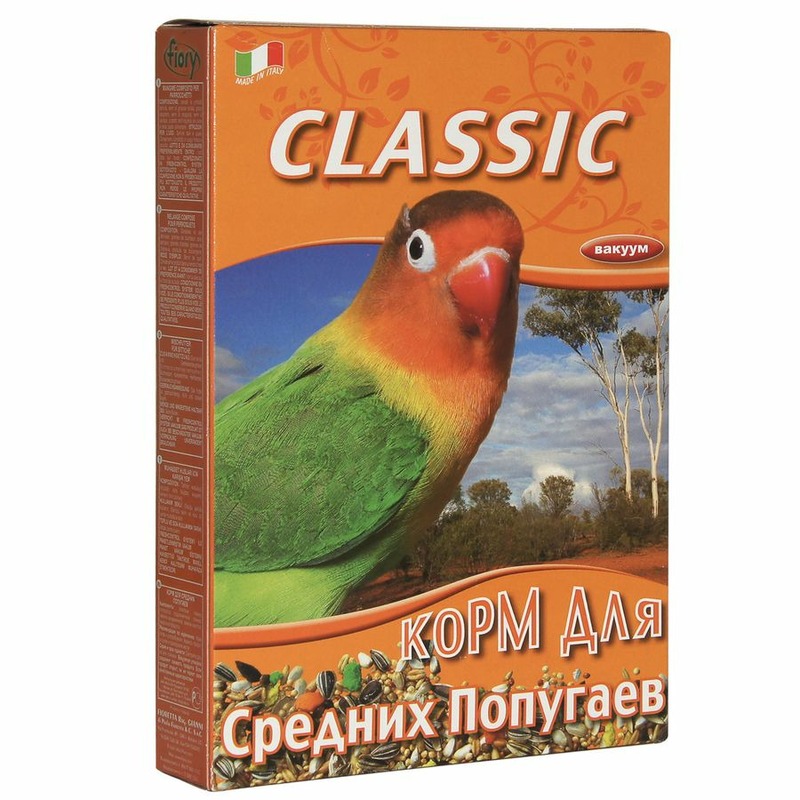 Fiory корм для средних попугаев Classic 400 г fiory корм для волнистых попугаев classic