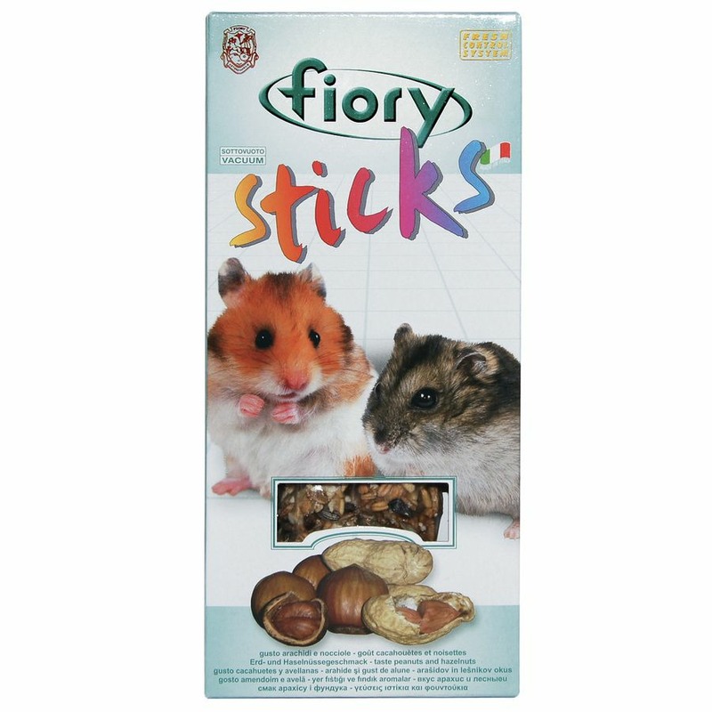 цена Fiory палочки для хомяков Sticks с орехами 2х50 г