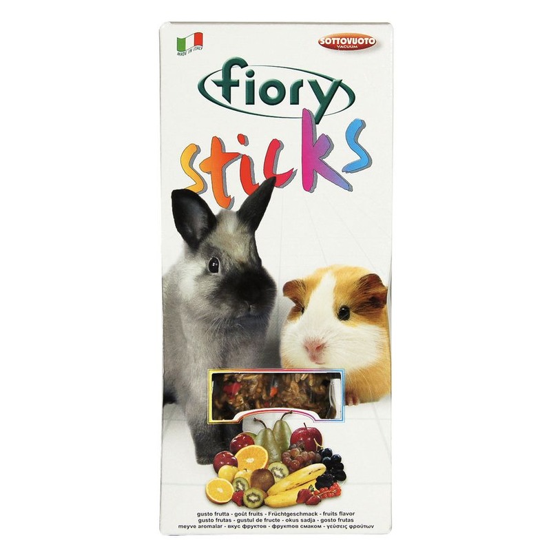 цена Fiory палочки для кроликов и морских свинок Sticks с фруктами 2х50 г