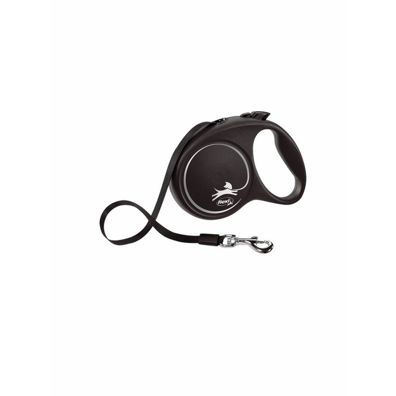 flexi Black Design tape M поводок-рулетка для собак, черная 5 м, до 25 кг 38944