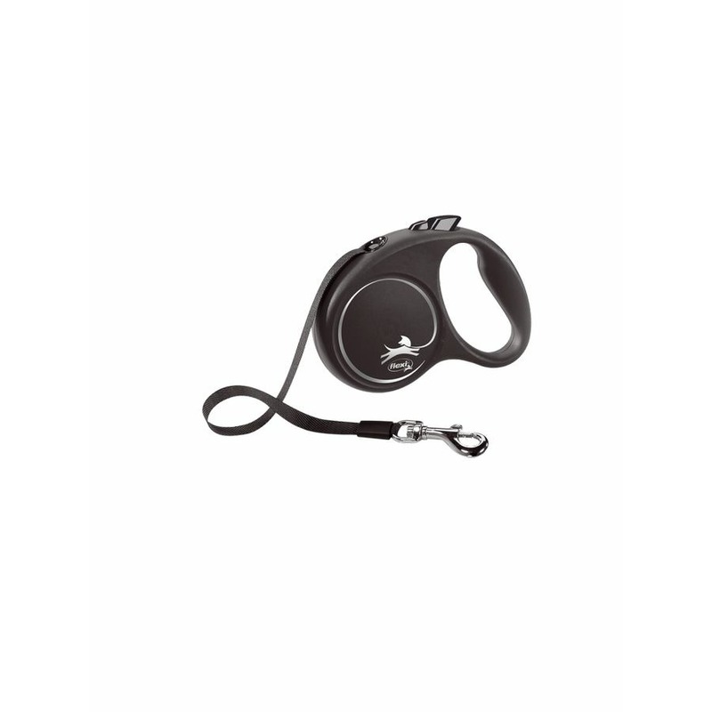 flexi Black Design tape S поводок-рулетка для собак, черная 5 м, до 15 кг, размер Породы среднего размера fl-98033906 - фото 1