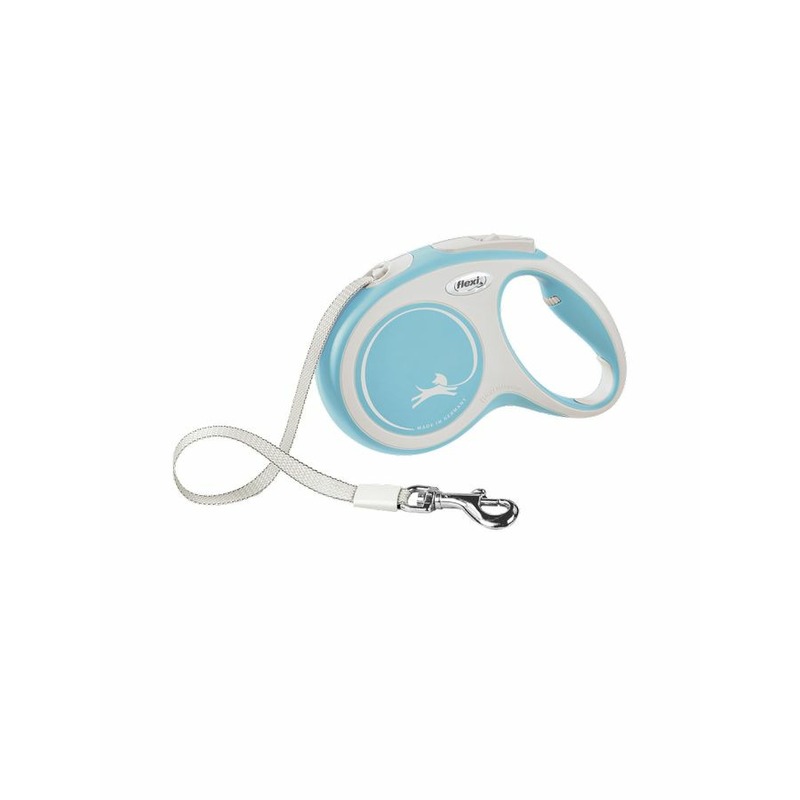 flexi New Comfort tape M поводок-рулетка для собак, светло-голубая 5 м, до 25 кг 38982