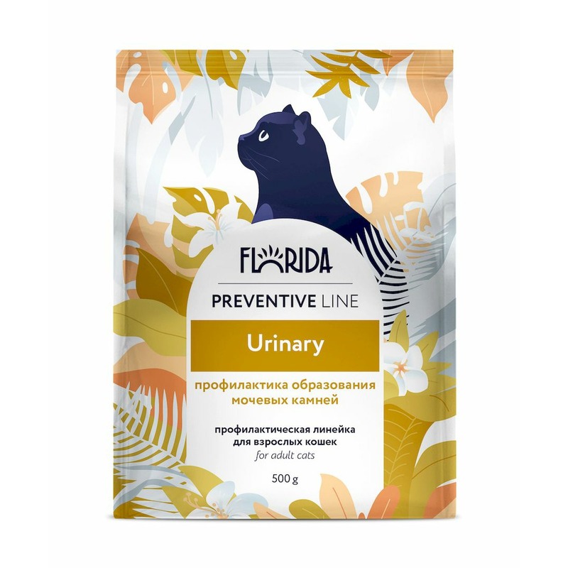 Florida Preventive Line Urinary полнорационный сухой корм для кошек, профилактика образования мочевых камней - 500 г