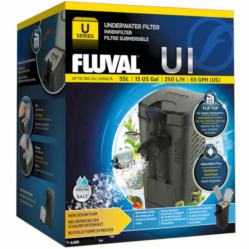 Fluval фильтр для аквариума внутренний U1 200 л/ч, аквариумы до 45 л (A465) фильтр fluval u2