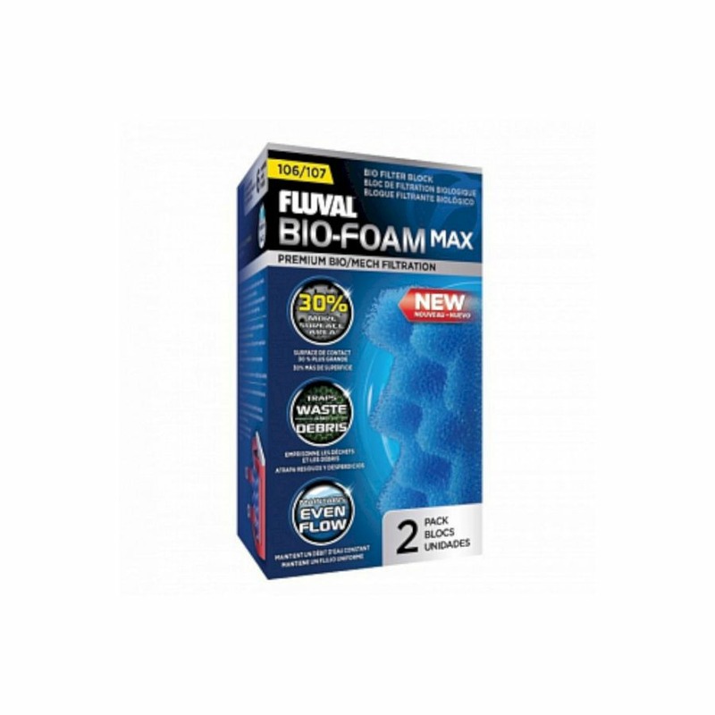 Fluval фильтрующая губка Bio Foam MAX для фильтра 107 (A187) чёрная фильтрующая губка для внешнего фильтра hydor professional 250 и 350