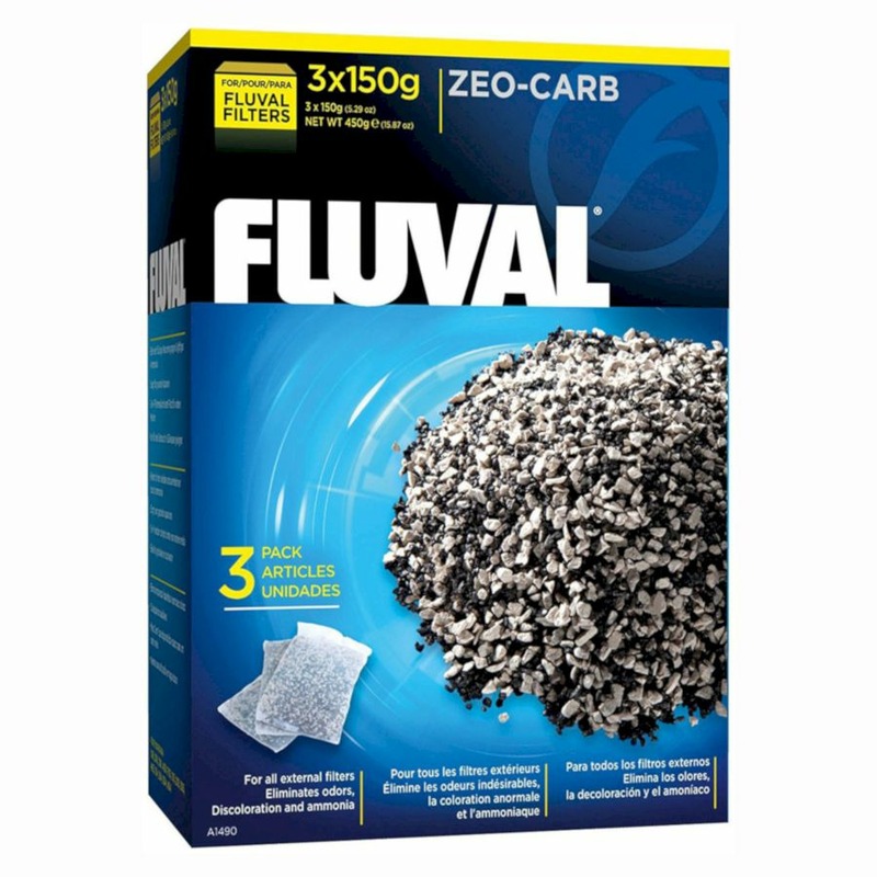 Фото - Fluval Fluval удалитель аммония с углем Zeo-Carb, 150 г х 3 шт (A1490) fluval fluval компрессор q5 для аквариумов 37 190 л a849