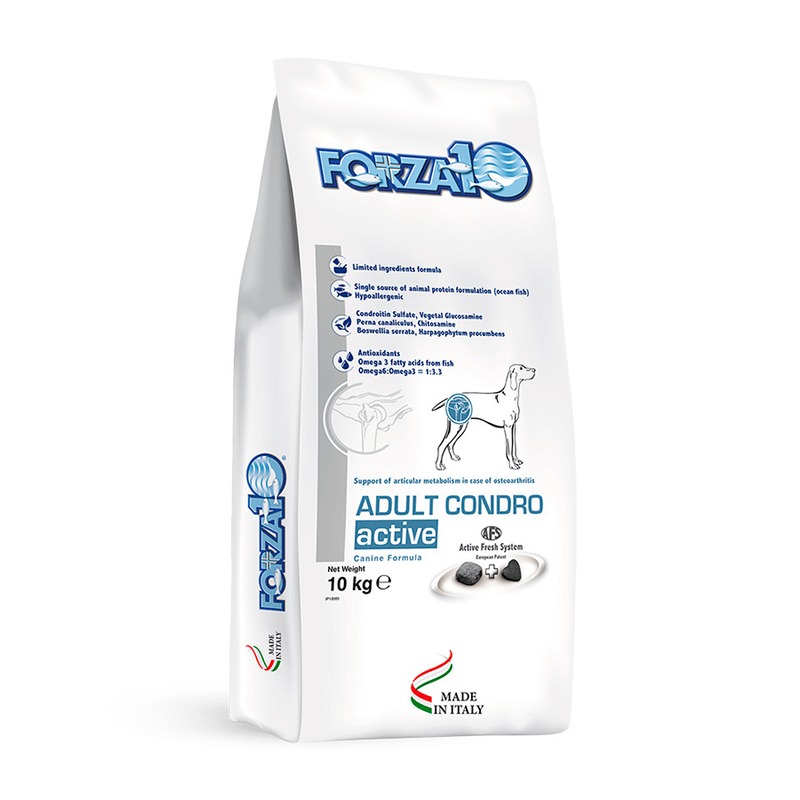 Forza10 Active Line для взрослых собак всех пород при проблемах опорно-двигательного аппарата - 10 кг forza10 dog condro active для взрослых собак всех пород при заболеваниях опорно двигательного аппарата 10 10 кг