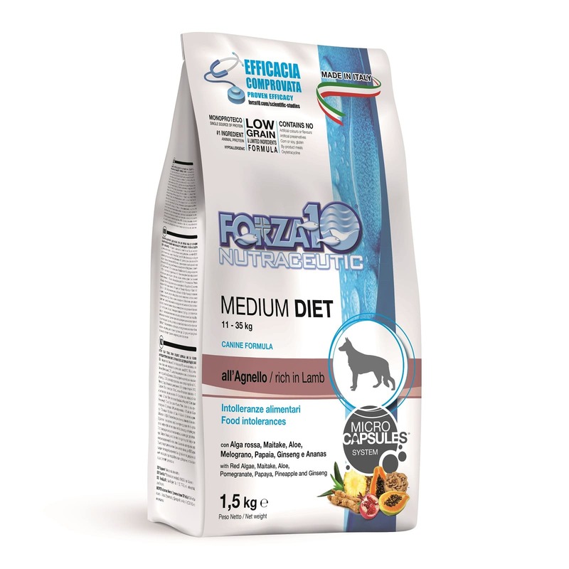Сухой корм Forza10 Medium Diet для взрослых собак средних пород из ягненка с микрокапсулами - 1,5 кг сухой корм forza10 medium diet для взрослых собак средних пород из конины гороха и риса с микрокапсулами 1 5 кг