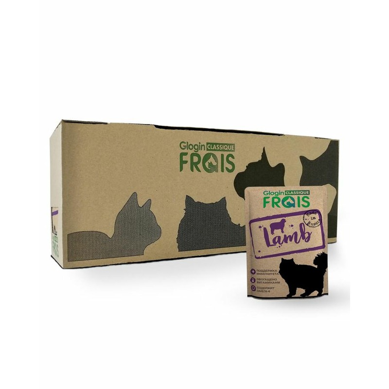 Frais Classique полнорационный влажный корм для кошек, с ягненком, кусочки в соусе, в паучах - 85 г цена и фото