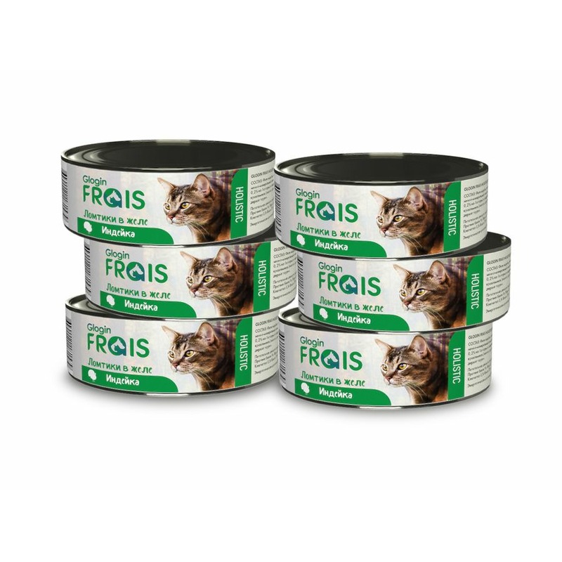 Frais Glogin Holistic полнорационный влажный корм для кошек, с индейкой, ломтики в желе, в консервах - 100 г 46359