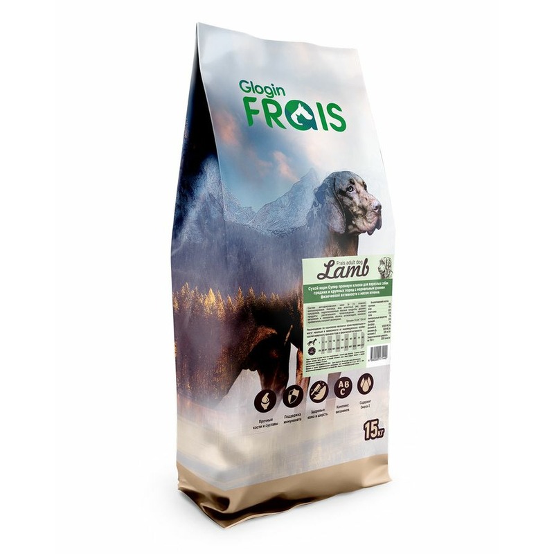 Frais Signature сухой корм для собак средних и крупных пород с нормальной активностью, с ягненком цена и фото