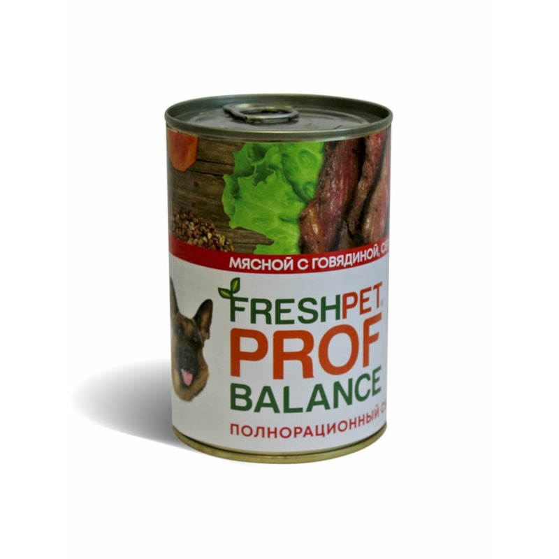 Freshpet Prof Balance полнорационный влажный корм для собак, фарш из говядины, сердца и гречки, в консервах - 410 г, размер Для всех пород FPB-4121 - фото 1