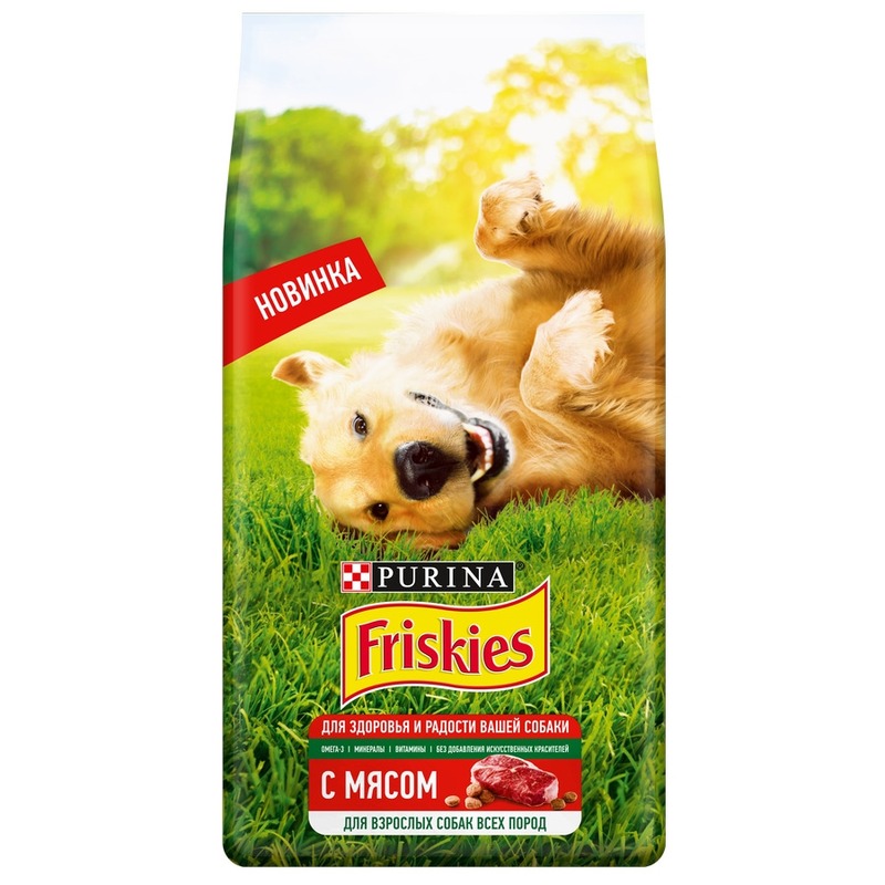 Friskies полнорационный сухой корм для собак, с мясом friskies beggin strips лакомство для собак с ароматом бекона 120 г