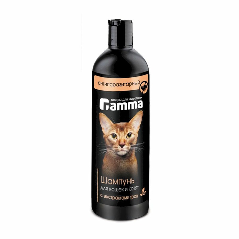 Gamma шампунь для кошек и котят, антипаразитарный, с экстрактом трав - 250 мл