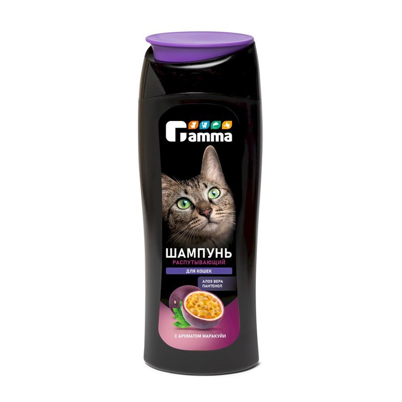 Gamma шампунь для кошек, распутывающий - 400 мл шампунь для кошек чистотел распутывающий 180 мл