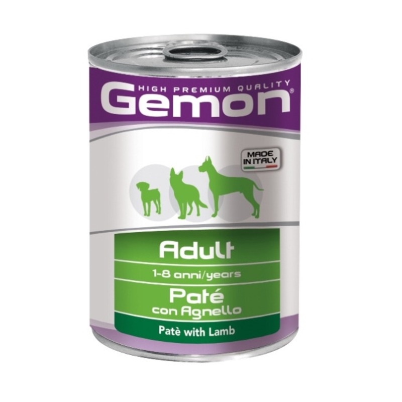 Gemon Dog полнорационный влажный корм для собак, паштет с ягненком, в консервах - 400 г organix консервы organix консервы для собак ягненок с рубцом и морковью 400 г