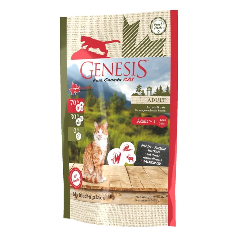 Genesis Pure Canada My hidden place сухой корм для взрослых кошек с говядиной, ягненком и мясом оленя - 340 г