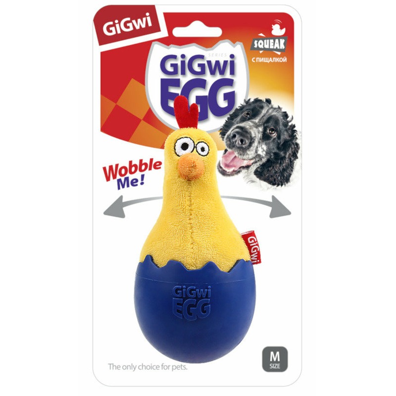 Фото - GiGwi GiGwi игрушка для собак Цыпленок неваляшка с пищалкой gigwi gigwi домик для кошек и собак сова 40 45 см