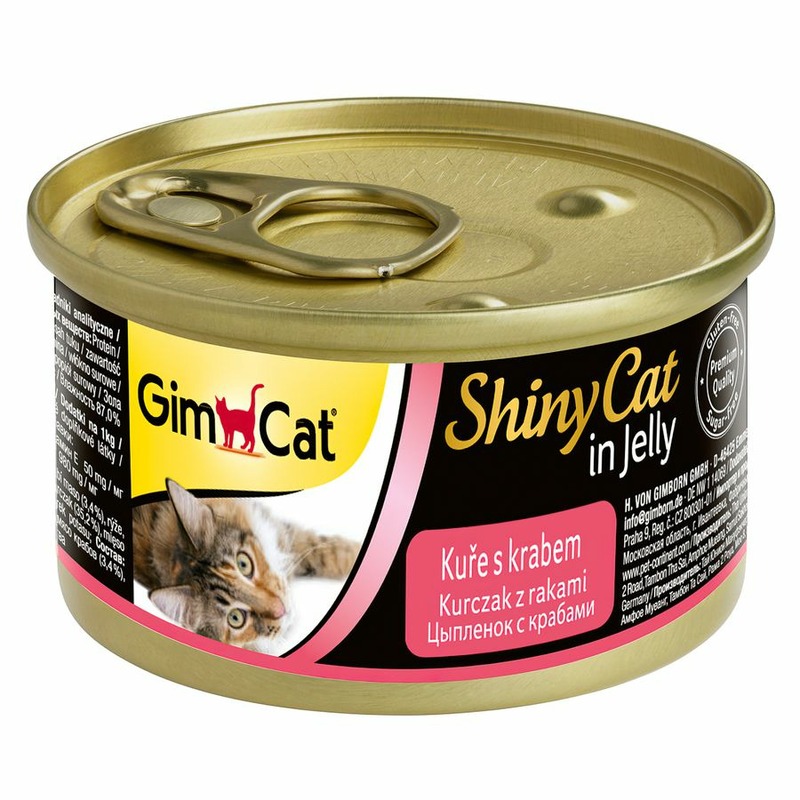 GimCat GimCat ShinyCat влажный корм для кошек из курицы с крабом - 70 г