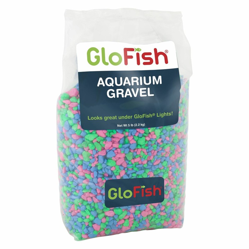 цена Glofish грунт для аквариума розовый, зеленый и синий с флуоресцентными GLO частицами - 2,26 кг