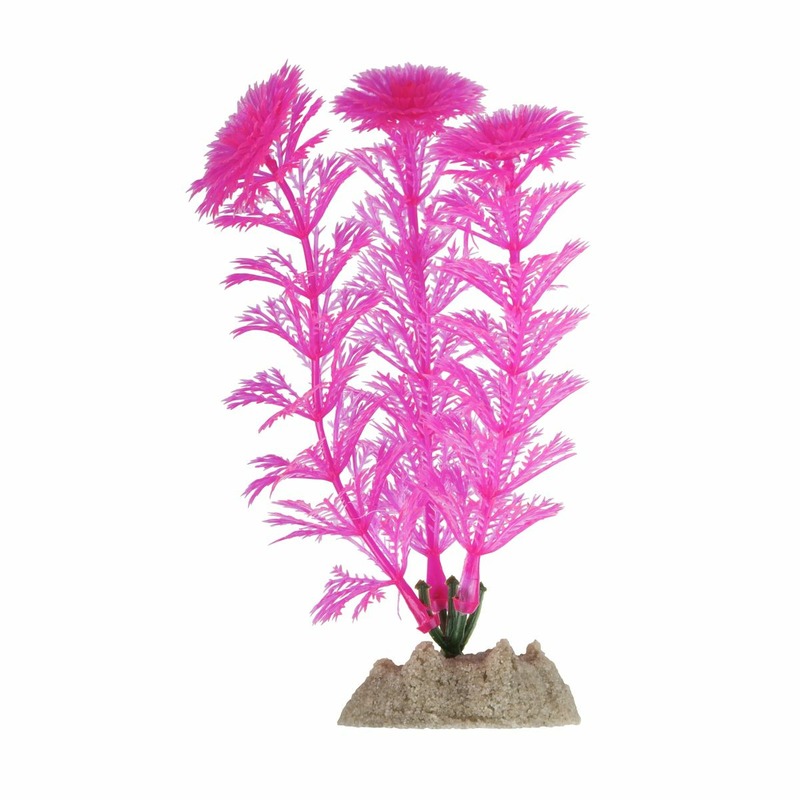 цена Glofish растение для аквариума пластиковое флуоресцентное розовое 13 см