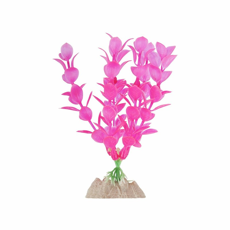 цена Glofish растение для аквариума пластиковое флуоресцентное розовое 15-24 см