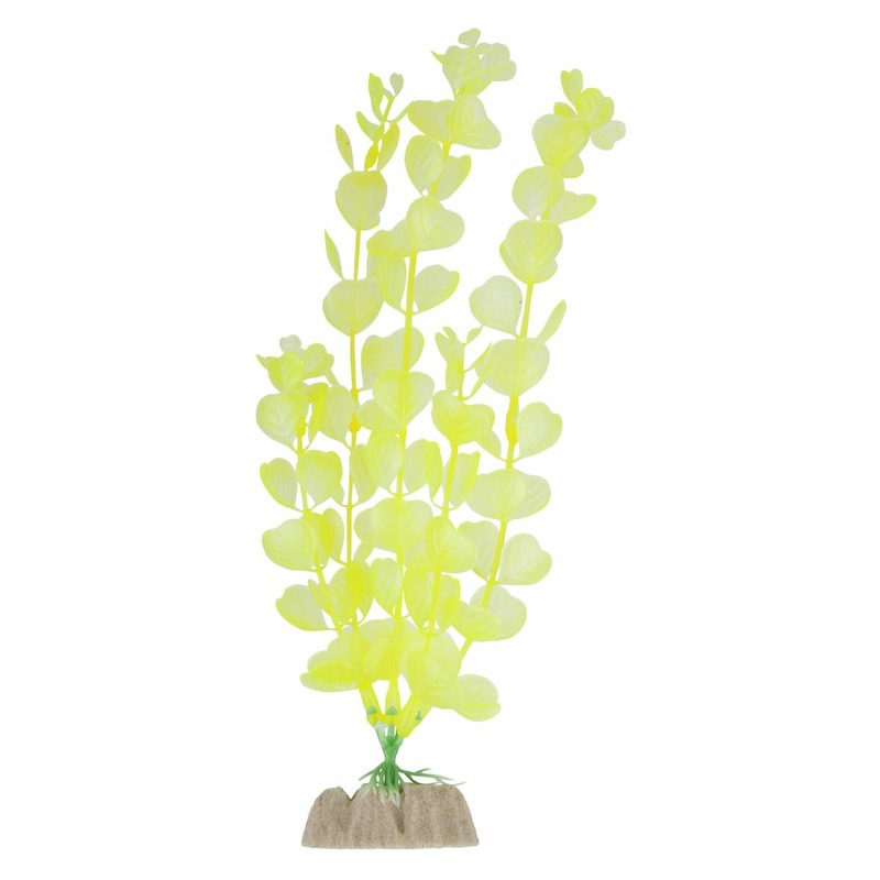 цена Glofish растение для аквариума пластиковое флуоресцентное желтое 20-32 см