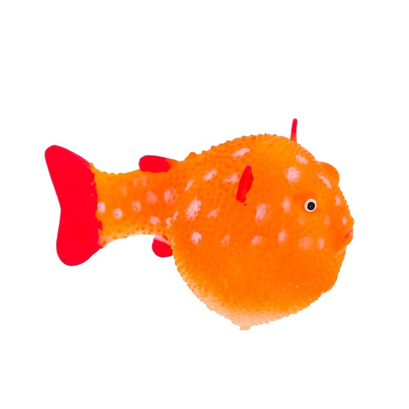 GLOXY Gloxy флуоресцентная аквариумная декорация рыба шар на леске, оранжевая 8х5х5,5 см