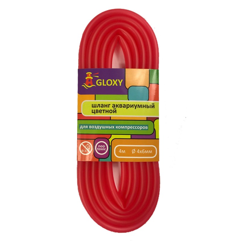 Gloxy шланг воздушный аквариумный, красный - 4 м gloxy шланг воздушный аквариумный розовый 4 м