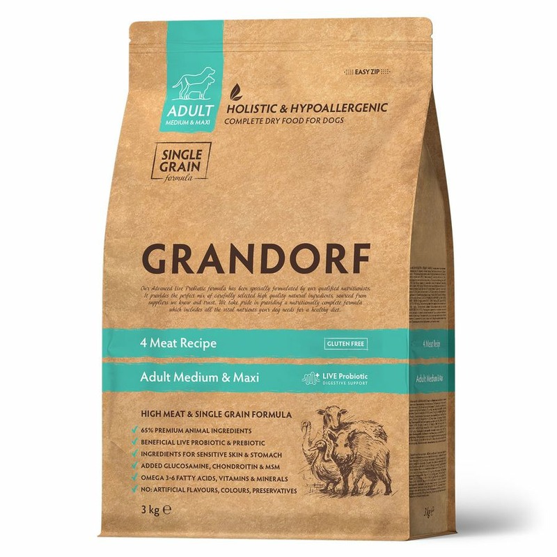 Grandorf сухой корм для собак средних и крупных пород, четыре вида мяса - 3 кг grandorf сухой корм для собак мелких пород четыре вида мяса