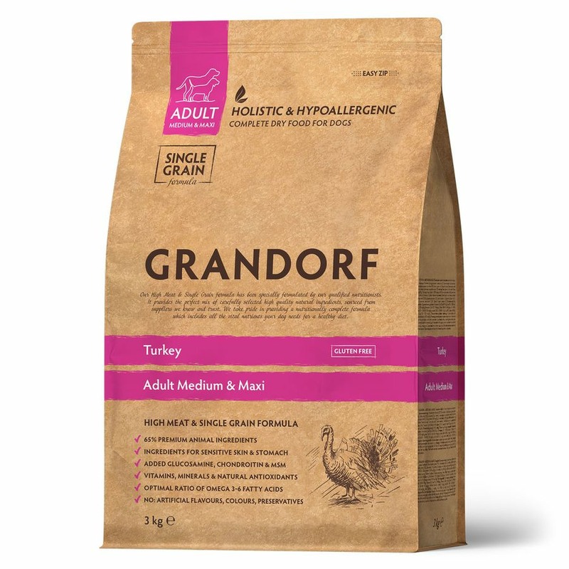Grandorf сухой корм для собак средних и крупных пород, с индейкой - 3 кг grandorf сухой корм для собак средних и крупных пород с кроликом и индейкой 3 кг