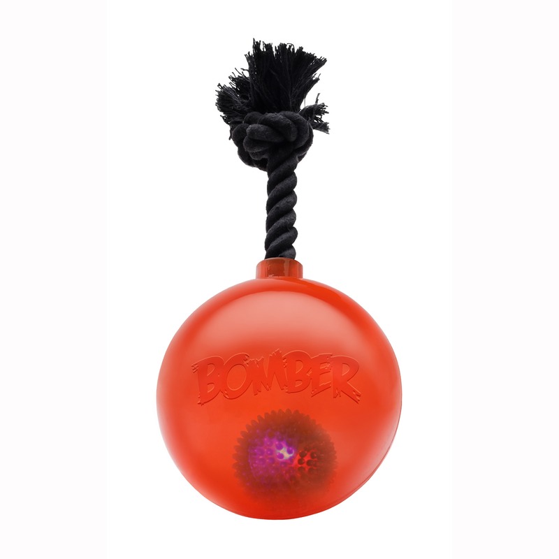 Hagen Bomber мяч светящийся с ручкой на веревке оранжевый для собак 17 см свисток светящийся на веревке led