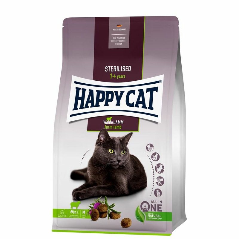 HAPPY CAT Happy Cat Sterilised сухой корм для взрослых стерилизованных кошек с пастбищным ягненком - 4 кг