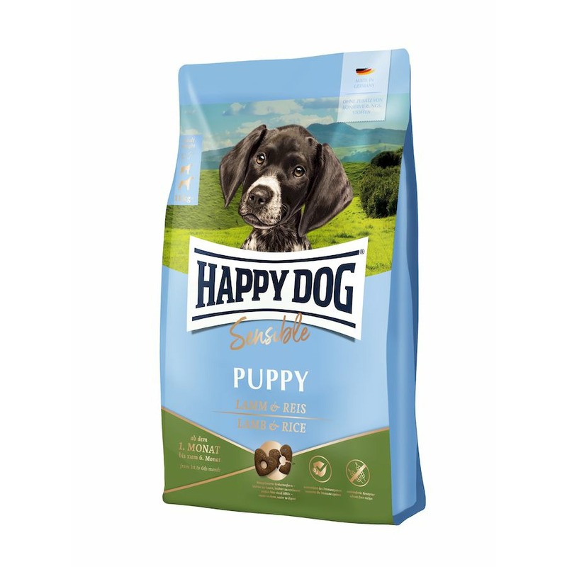 Happy Dog Sensible Puppy Lamb & Rice полнорационный сухой корм для щенков средних и крупных пород до 7 месяцев, с ягненком и рисом - 4 кг, размер Породы крупного размера HD-61010 - фото 1