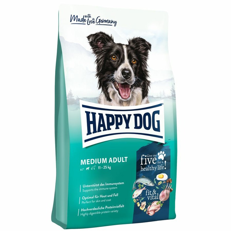 HAPPY DOG Сухой корм Happy Dog Supreme Fit & Vital медиум эдалт для взрослых собак средних пород полнорационный с птицей - 1 кг