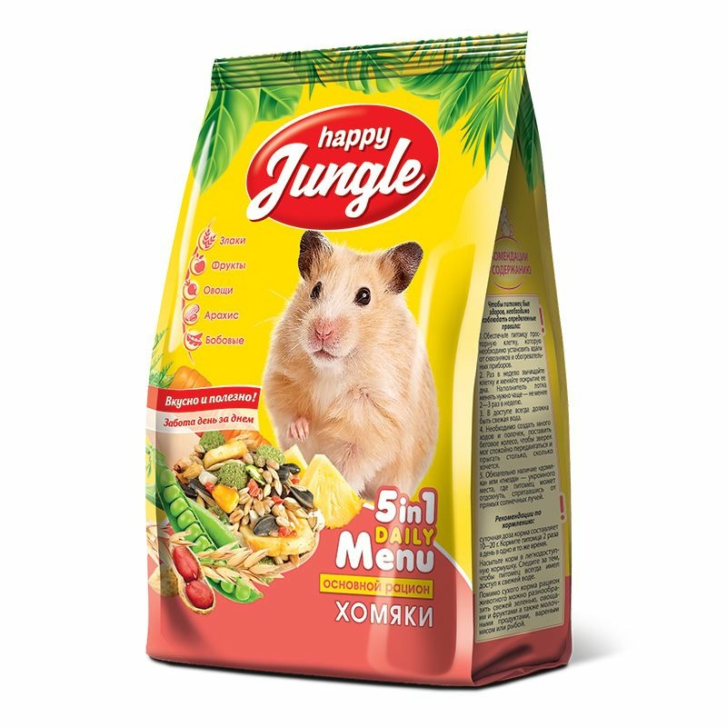 Happy Jungle сухой корм для хомяков - 400 г happy jungle сухой корм для декоративных крыс 400 г