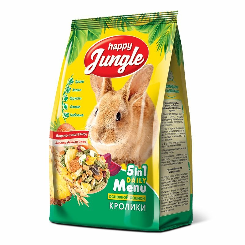 Happy Jungle сухой корм для кроликов - 400 г happy jungle сухой корм для декоративных крыс 400 г