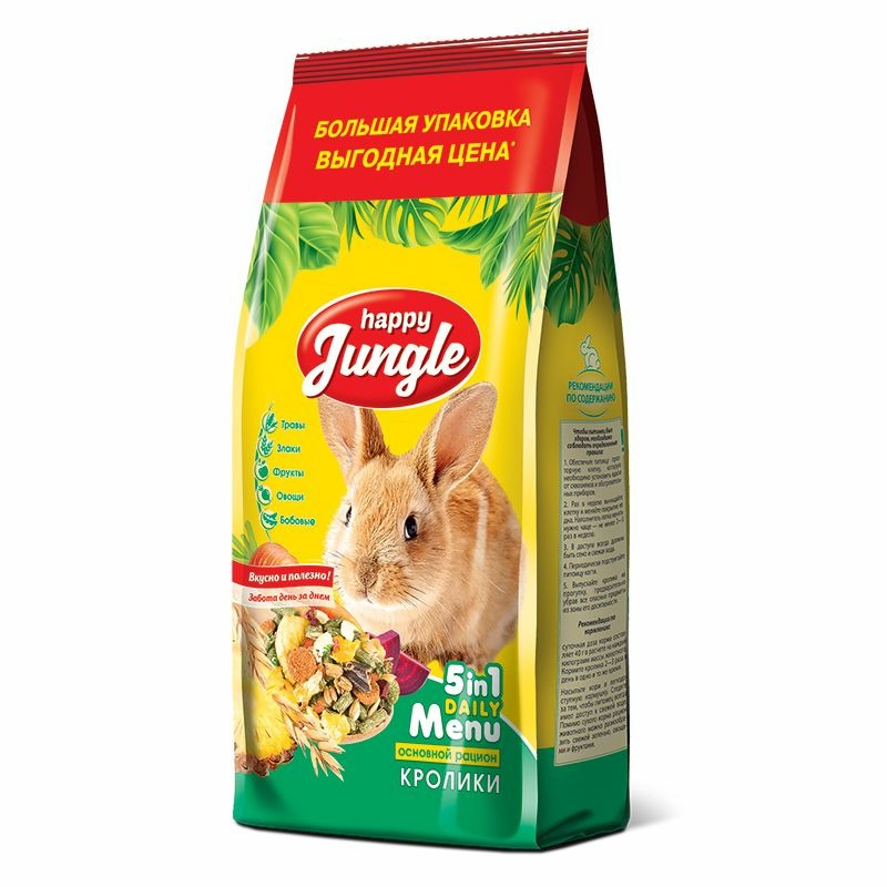 Happy Jungle сухой корм для кроликов корм для кроликов happy jungle 400г