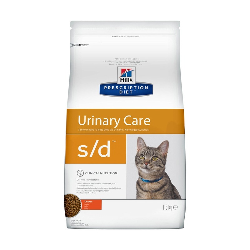 цена Hills Prescription Diet Cat s/d Urinary Care сухой корм для кошек при профилактике мочекаменной болезни (МКБ), диетический, курицей - 1,5 кг