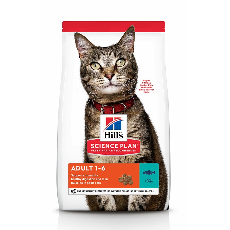 Hills Science Plan Cat Tuna сухой корм для кошек для поддержания жизненной энергии и иммунитета, с тунцом хиллс сп сухой корм для кошек 1 6 лет оптимальный уход с тунцом 300 гр