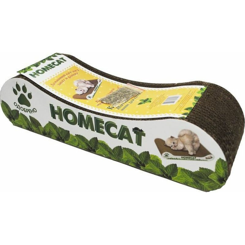 цена Homecat Mini Мятная Волна когтеточка для котят гофрокартон - 41х12х10 см