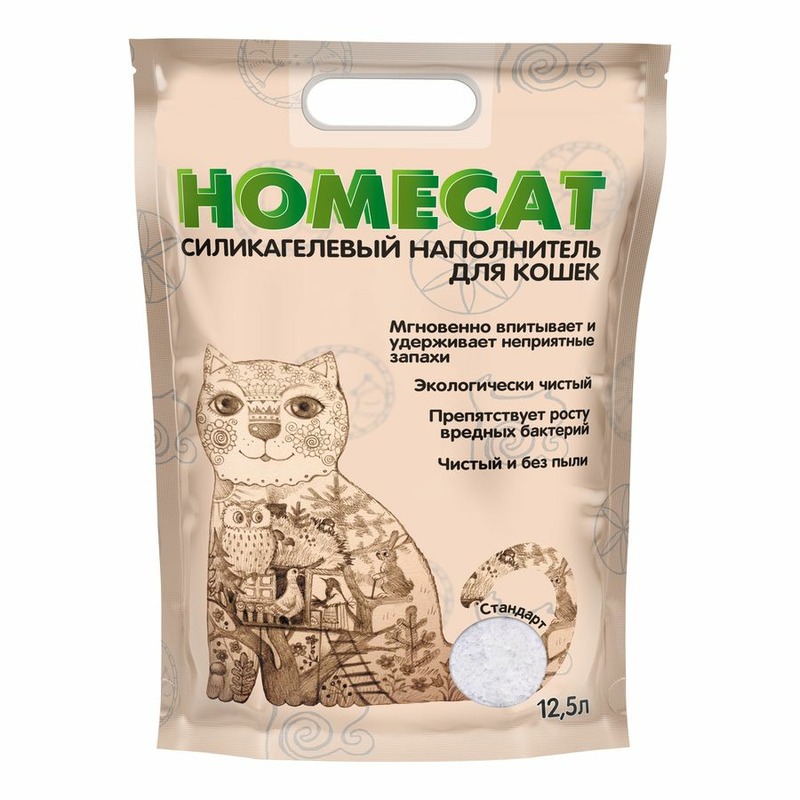 Homecat Стандарт cиликагелевый впитывающий наполнитель без запаха - 12,5 л homecat стандарт силикагелевый наполнитель без запаха 7 6 л