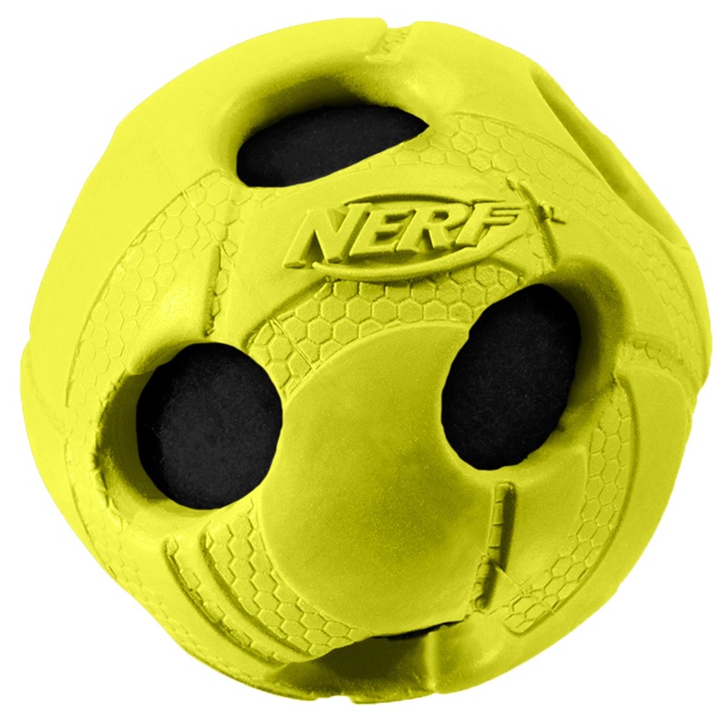 цена Игрушка для собак Nerf Мяч с отверстиями - 6 см