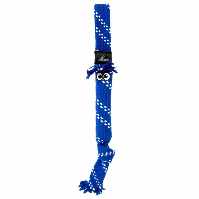цена Игрушка для собак ROGZ Scrubz L веревочная - шуршащая сосиска синяя - 540 мм