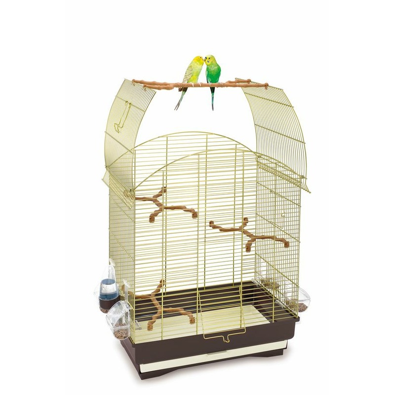 Imac Agata клетка для птиц, коричневая с золотом, 58х33х62,5 см imac tweety special поилка для птиц с креплением к клетке 9 5х5 5х17 5 см 200 мл