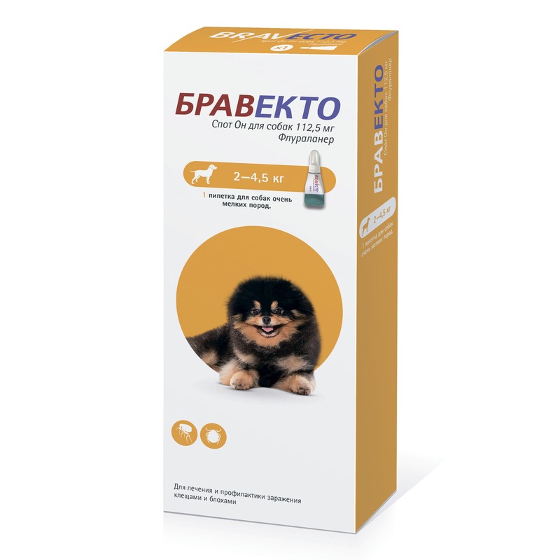 Intervet Бравекто капли от блох и клещей для собак массой от 2 до 4,5 кг бравекто плюс противопаразитарный препарат для кошек средних пород весом от 2 8 до 6 25 кг 250 мг
