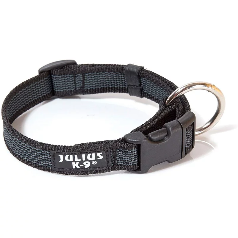 Julius-K9 ошейник для собак Color & Gray, 27-42 см/2 см, черно-серый julius k9 жилет для собак neoprene idc s 51 64 см длина 40 см черно желтый