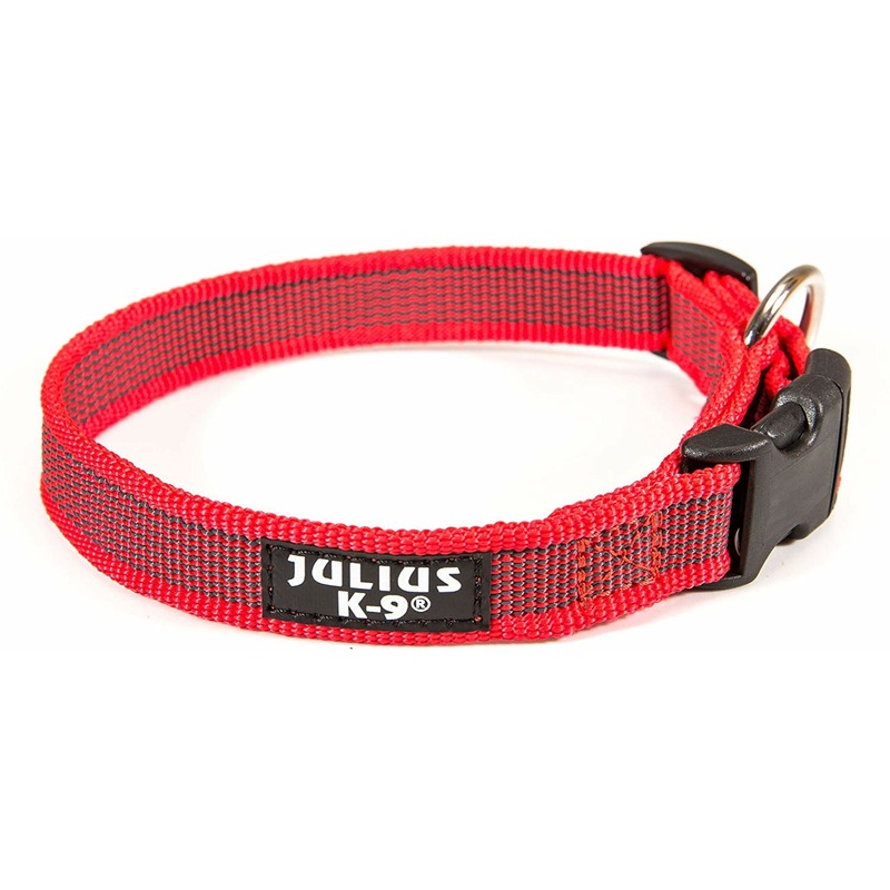 Julius-K9 ошейник для собак Color & Gray, 39-65 см/2,5 см, красно-серый julius k9 намордник для собак c укороченной мордой large 32х7х8 см металл